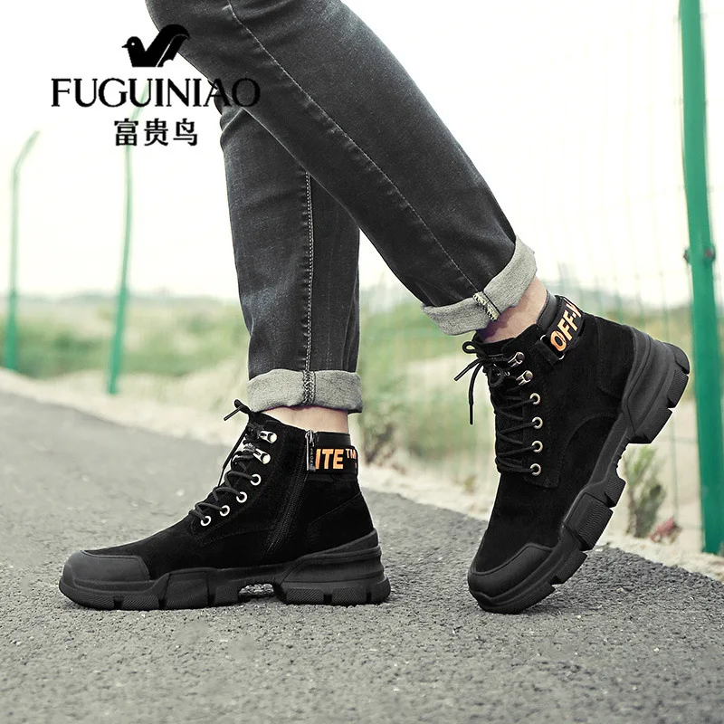 

FGN British-Style Martin Boots Men's 2019 Autumn And Winter New Style MEN'S Leather Shoes Outdoor Worker Boot Fashion Desert Boo