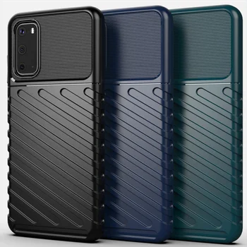

100pcs/lot For Samsung Galaxy A51 A71 Flexible Cover Thunder Series Anti-Shock Armor TPU Back Case For Galaxy S20 Ultra S20 Plus