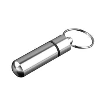 

New Aluminum Key Chain Medicine Pill Bottle Box Aluminum Storage Case Medicine Container box