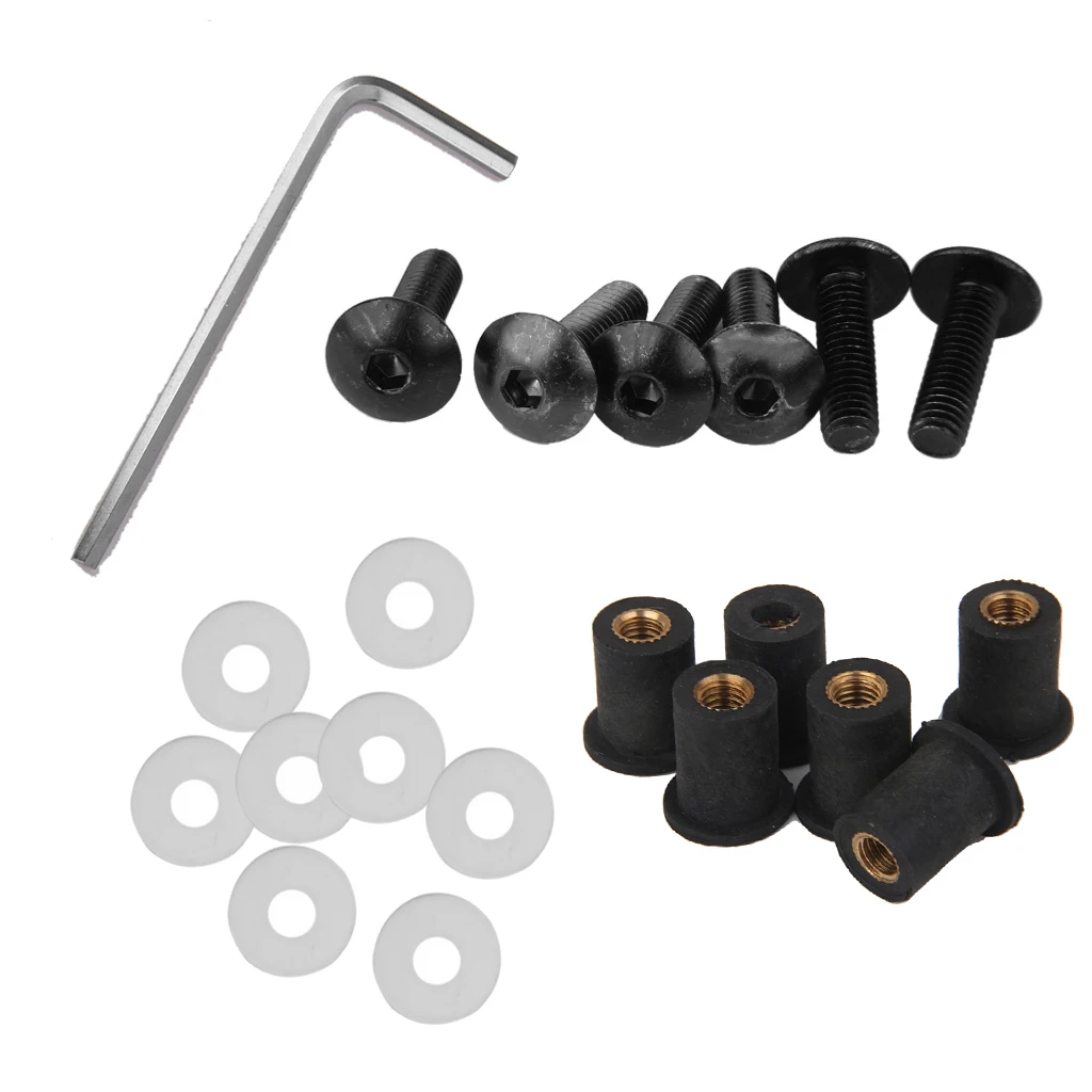 Motorcycle Windscreen Nut Bolt Washer Screw Motorbike Windshield Fairing Screen Fastener Kit  for Yamaha Kawasaki Suzuki 