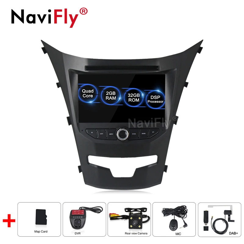 2GB-Camera-DVR-DAB " Android 9,0 DSP автомобильный DVD gps радио головное устройство для SsangYong New Actyon/Korano- навигация Мультимедиа стерео плеер - Цвет: 2GB-Camera-DVR-DAB