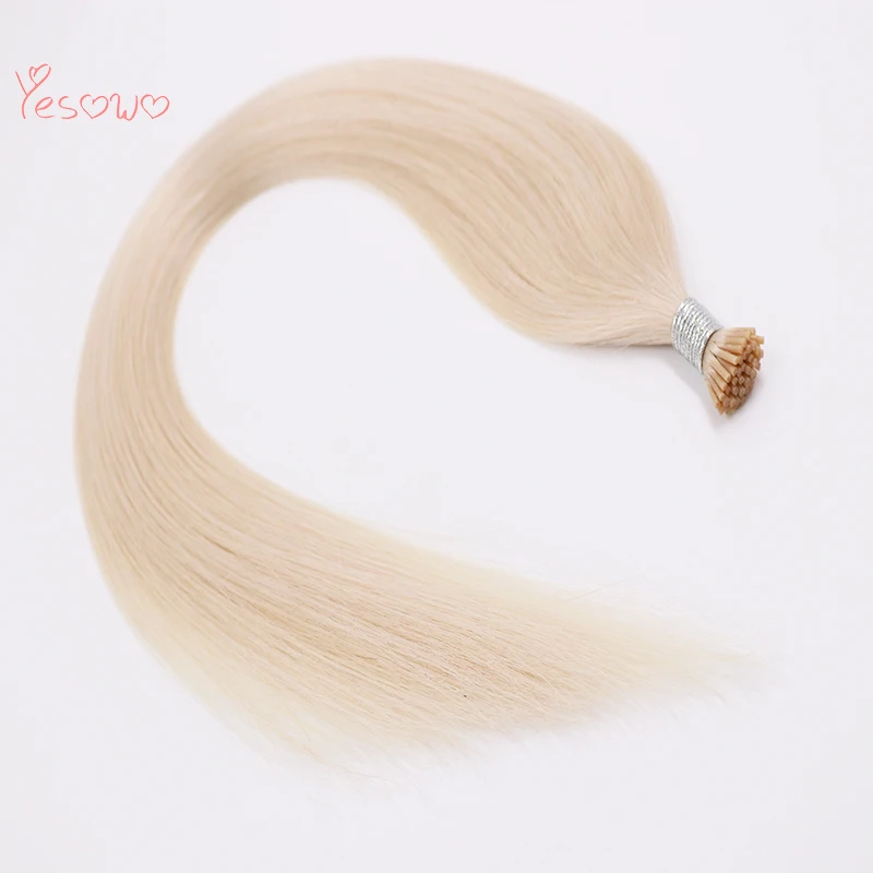 Yesowo i Tip предварительно скрепленные волосы remy 22 дюймов 60#40 г русские прямые человеческие волосы светлые волосы для наращивания Кератин