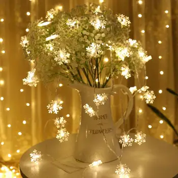 

3M 20 Lights Christmas Snowflake Lights String Battery Operated Xmas Tree Decoration Light Home Wedding Decor Gift