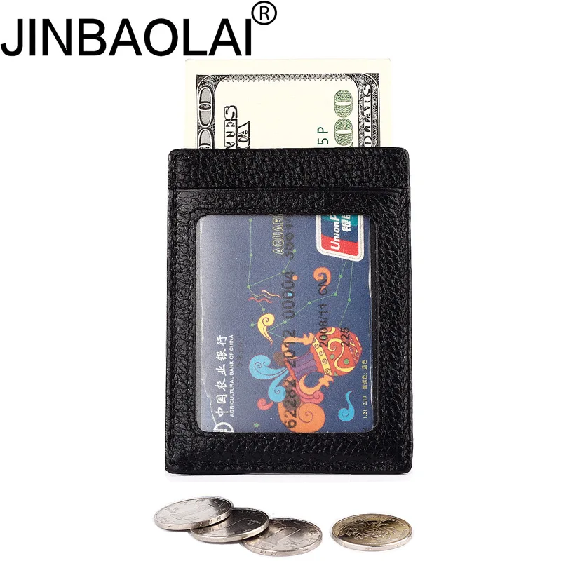 Купить JINBAOLAI Высокое качество кожи Для мужчин кредитной держатель для карт бумажник Rfid | Держатели для карт и пропусков (32841013301)