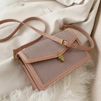 

Stone pattern Square Crossbody bag 2020 Fashion New High quality PU Leather Women's Designer Handbag Lock Shoulder Messenger Bag