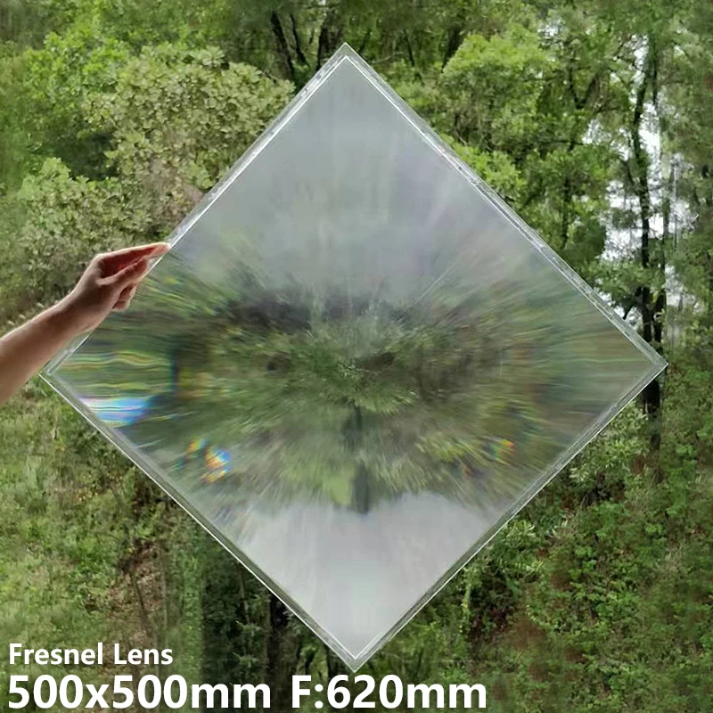 Линза Френеля 500x500 мм F620mm большая 27 8 "кипячение воды приготовление пищи 3X лупа