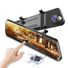 AZDOME 11.8" Mirror Dash Cam Streaming Media Full Screen Touching Panel Dual Lens Night Vision 1080P Front 720P Rear Car DVR