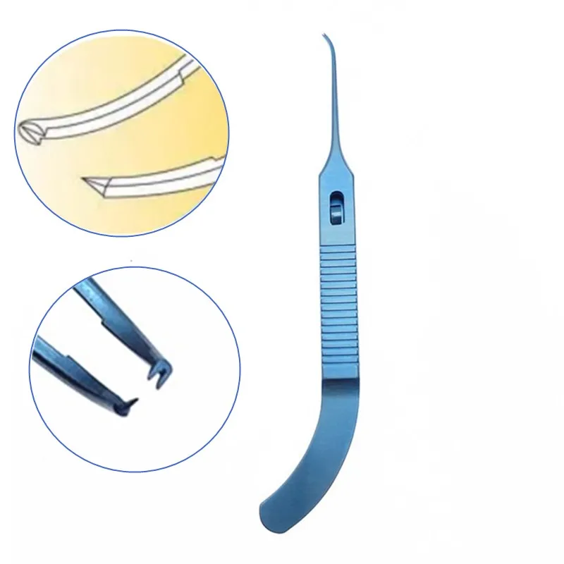 

Titanium Ophthalmic Helveston Fixation Ophthalmic Curved Fixed Forceps Tweezers Eye Surgical Instrument