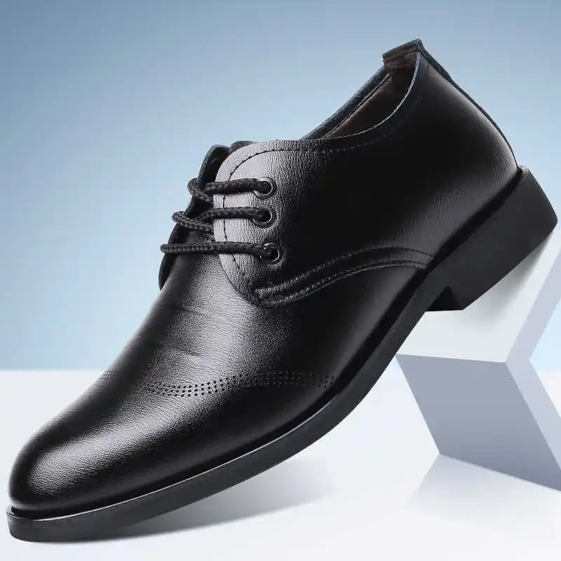 

QZHSMY office sapato social masculino Lace-up Soft Trendy luxury shoe male for adult man Lace-Up mens shoes