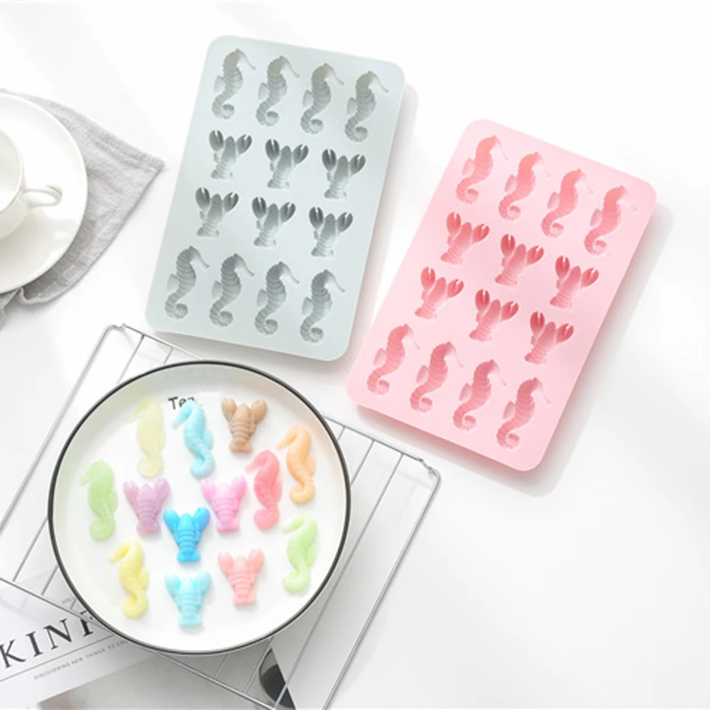 

Sea horse shape Ice Cube Mould Chocolate mould Frozen Ice Cream DIY cake Mold Reusable Home Made Ice Tray Decorating DIY Tools