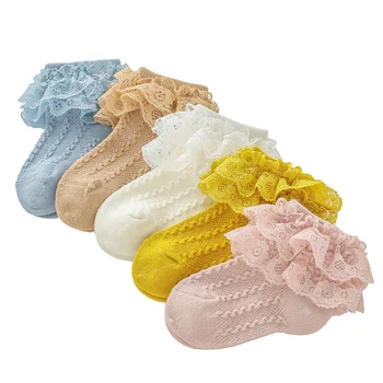 

Baby Kids Girls Princess Short Socks Lace Ruffle Frilly Trim Cotton Ankle Socks