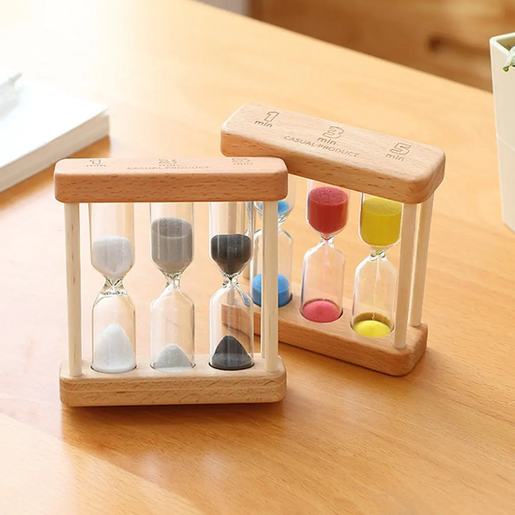 

Creative 1/3/5 Minute Wooden Sand Glass Hourglass Timer Clock Home Decor Gift For Childern Simple Style