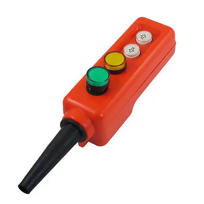 

Green Yellow LED Lamp Up-down Hoist Hand Operate Pushbutton Switch AC 380V