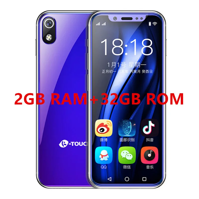 K-touch I9 мобильный телефон 3," MTK6739 Quand Cord Android 8,1 2 Гб ОЗУ+ 16 Гб/32 Гб ПЗУ gps карманный мини роскошный мобильный телефон - Цвет: 32GB ROM Blue