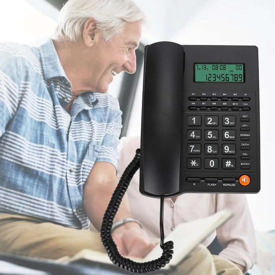 Телефон L109 английский торговый стол дисплей ID звонящего по телефону для домашнего офиса отеля ресторана черный "мини-телефон"