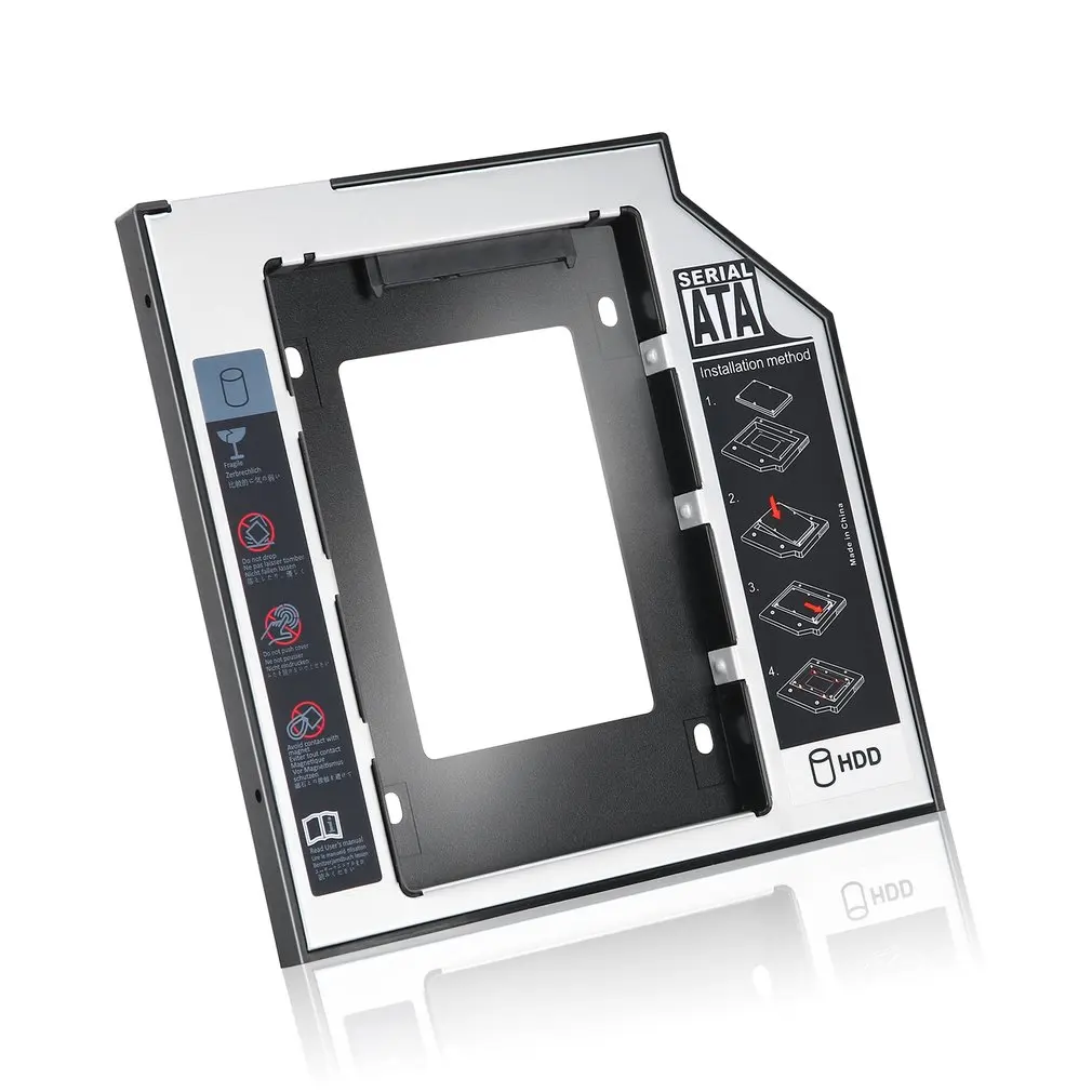 Universal 2.5 2nd 9.5 milímetros Ssd Hd SATA unidade de Disco Rígido HDD Caddy Adaptador Baía Para Cd Rom Dvd Óptico baía Hot New