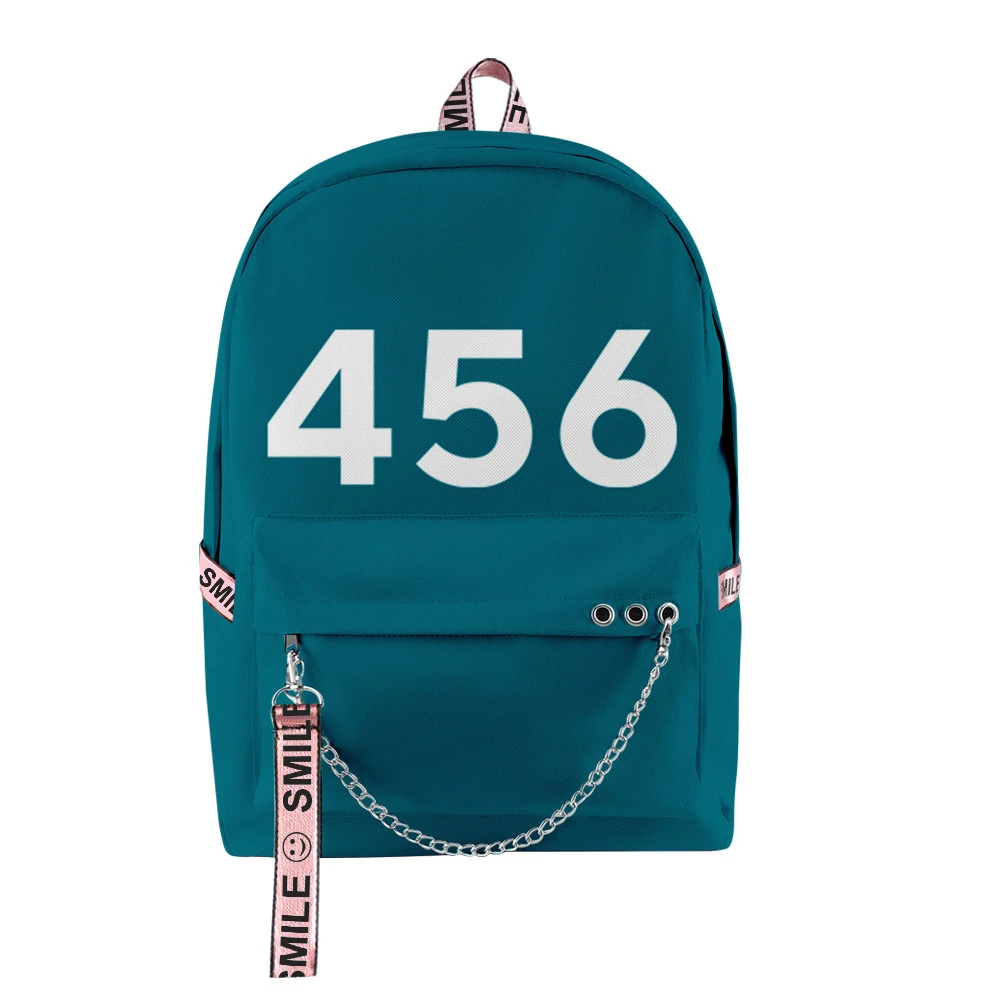 Korean Round 6 Squid Game Backpack Number 456 001 111 218 240 Women Men  Streetwear Backpack Kids Boys Girls Schoolbag Blue Red|Backpacks| -  AliExpress
