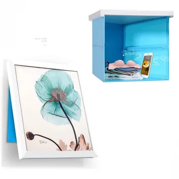 

Folding Bathroom Storage Cabinet Bathroom Shower Clothes Storage Shelf Waterproof Mural Punch-free Organizer Box Drop Shipping