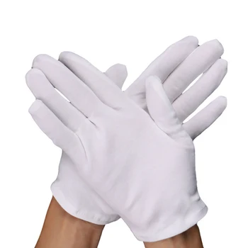 

White Cotton Gloves Kids Work Dance Etiquette Waiters Performance Dancing Show Games Gymnastics Flag Gloves