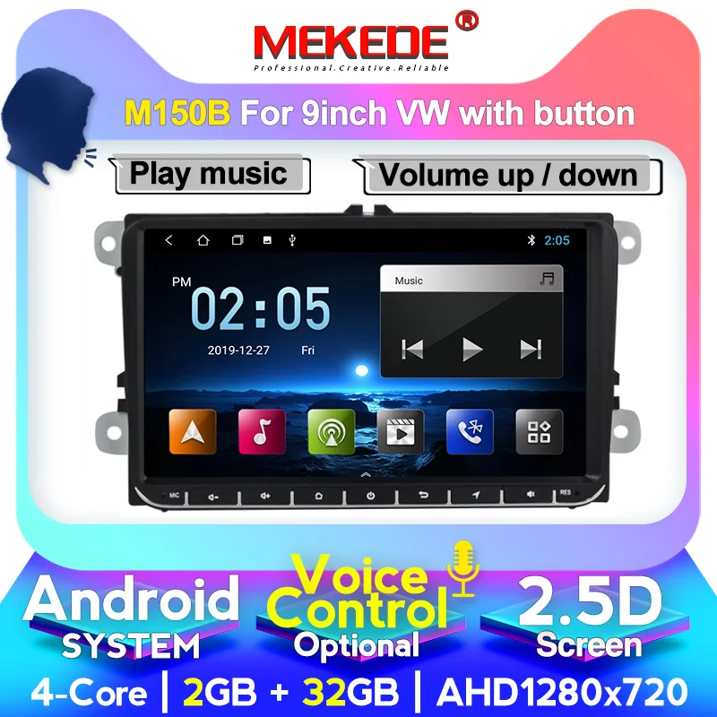 GPS навигатор MEKEDE 9 &quotна Android 10 0 для VW GOLF 5 6 Polo Passat b5 Jetta Tiguan Touran Skoda seat canbus рулевое