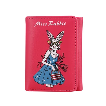 

Rabbit Wallet Magic Girls Short Wallet Three Fold Zipper PU Cute Coin Purse Card Holder Purse For Women Bag Carteira 817