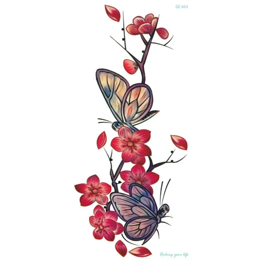 Новые подростковые Мужчины Женщины водонепроницаемые Цветочные птицы цветочные, 25 цветов татуировки наклейки для руки грудь - Цвет: type653