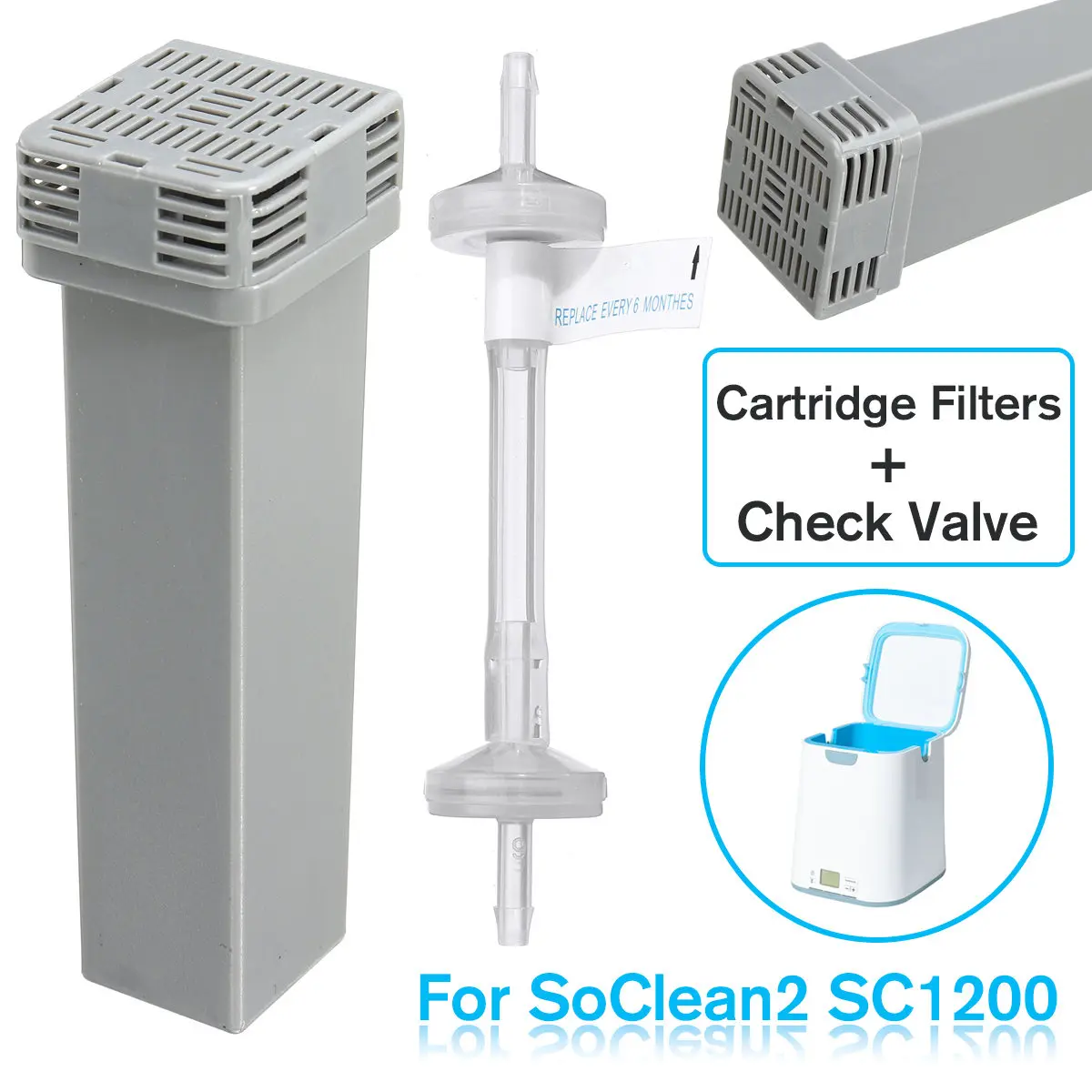 

Replacement Cartridge Filter Kit for SoClean 2 CPAP SC1200 Ventilator Cleaner and Sanitizer Filter Cartridge Kit Parts