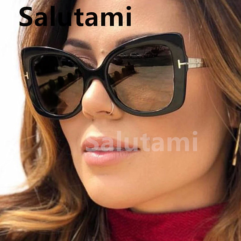 

Vintage Alloy Square Brand Sunglasses For Women Letter T Cat Eye Sun Glasses Men Black Leopard Gradient Shades oculos feminino