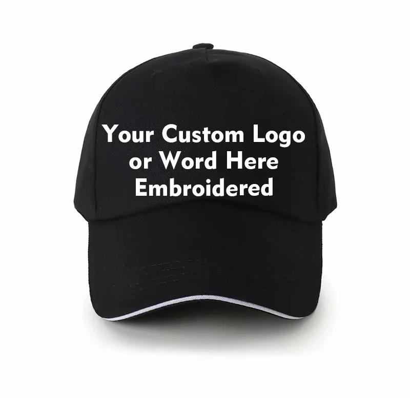 Изготовленная на заказ Шляпа Вышитая свой собственный текст или логотип Регулируемый 12 цветов изогнутый банкнот много цветная вышивка слово Кепка