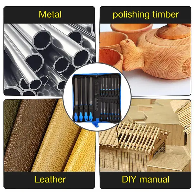 Gyémánt Mini Fém Tű Fájlkészlet Hordozható Csiszolónövész -Készlet Ácsok Famegmunkálás Csiszolás Kézi Fájlok Szerszámok - Image 4