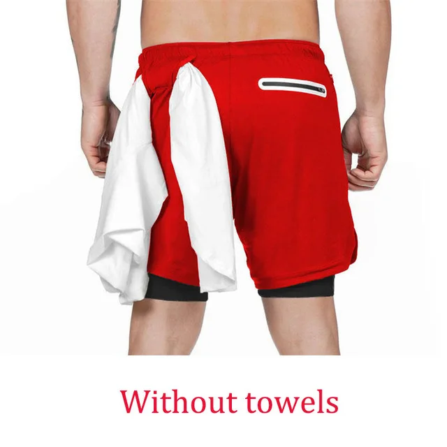 Red short masculino bermuda shorts masculino palace bermudas Летние мужские пляжные шорты 2 в 1, быстросохнущие мужские летние спортивные шорты для тренировок, дышащая Спортивная одежда для бега, пляжные шорты - Цвет: Red