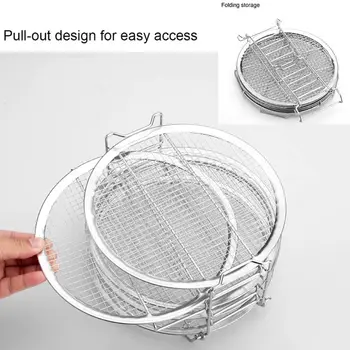 

5 Stackable Layer Dehydrator Grill Stand Stainless Steel Rack for Air Fryer Tool