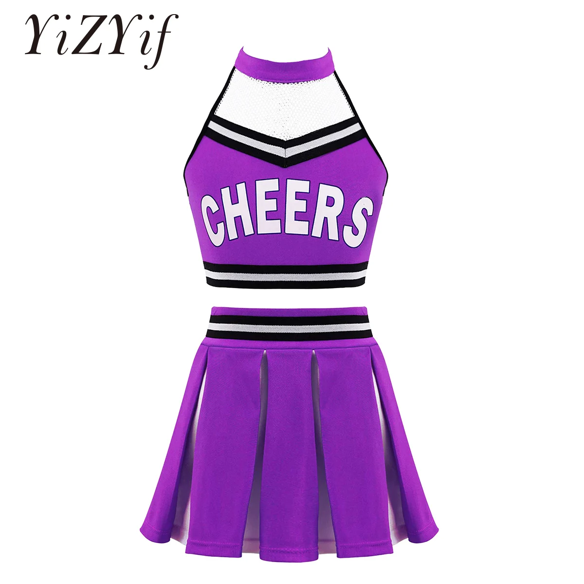 

Children Kids Girls Cheerleader Costume School Girls Cheer Costume Outfit for Carnival Party Halloween Cosplay Dress Up Clothes