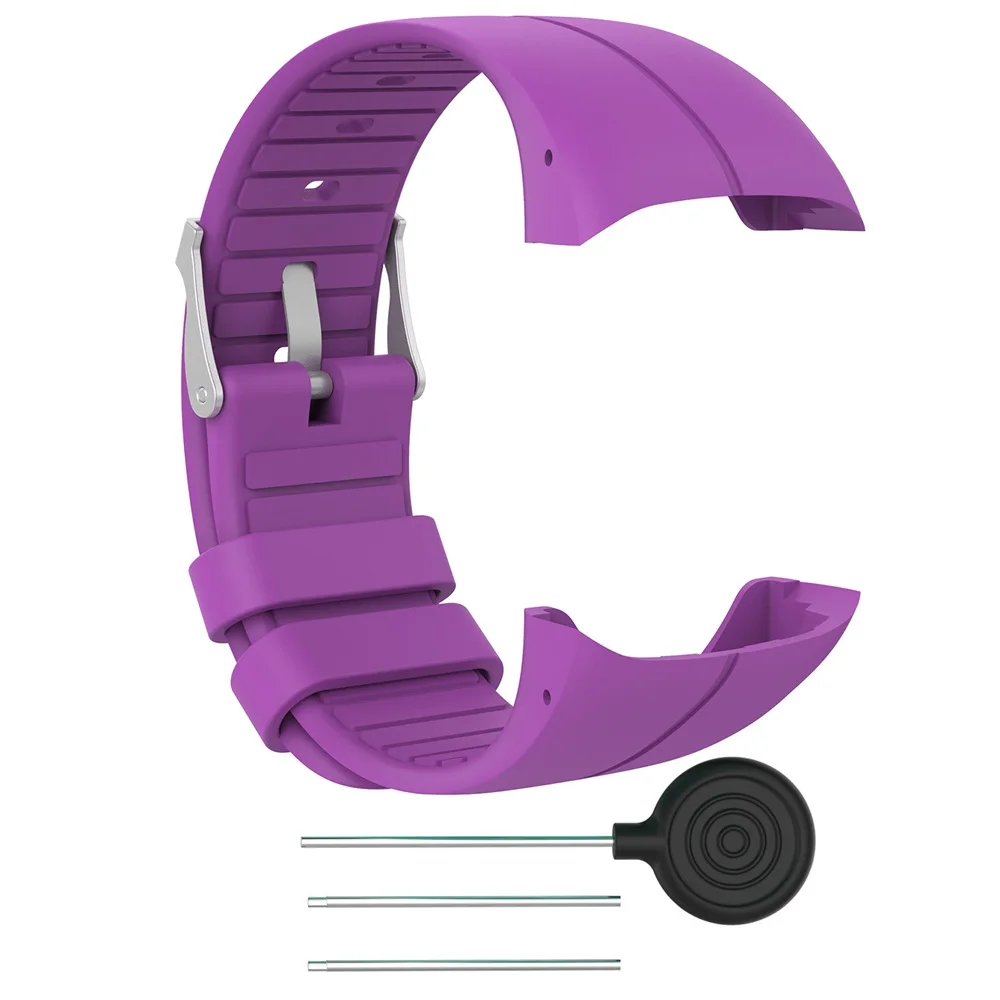 MIIQNUS мягкий силиконовый ремешок для часов классический цветной спортивный браслет ремешок с пряжкой для Polar M400 M430 gps Смарт-часы - Цвет: purple