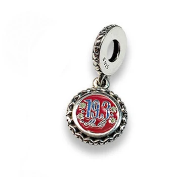 

New Classic Fashion Silver 925 Run Disneyland And Game Name And Date Mouse Repair Charm Original Woman Gift,Fit Pandora Bracelet