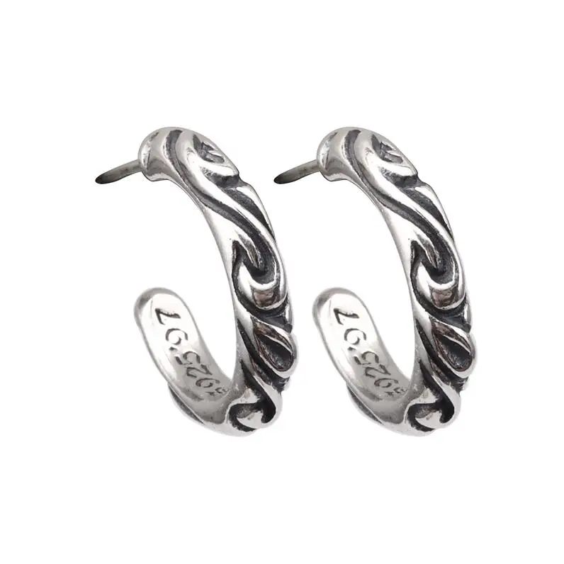 One Pair Стерлинговое Серебро s925 пробы, серьги-гвоздики, индивидуальная мода, Ретро стиль, панк стиль, крест, лоза, форма цветка, отправка, подарок для влюбленных, хит - Цвет камня: One Pair