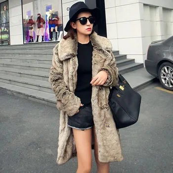 

Europe and the United States fur best-selling high-grade imitation leather coat fox long size windbreaker