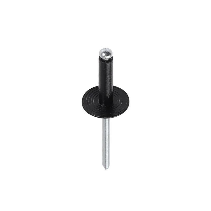 

200pcs/Set Assorted Black Rivets Blind Holes Standard And Large Flange 8-18mm