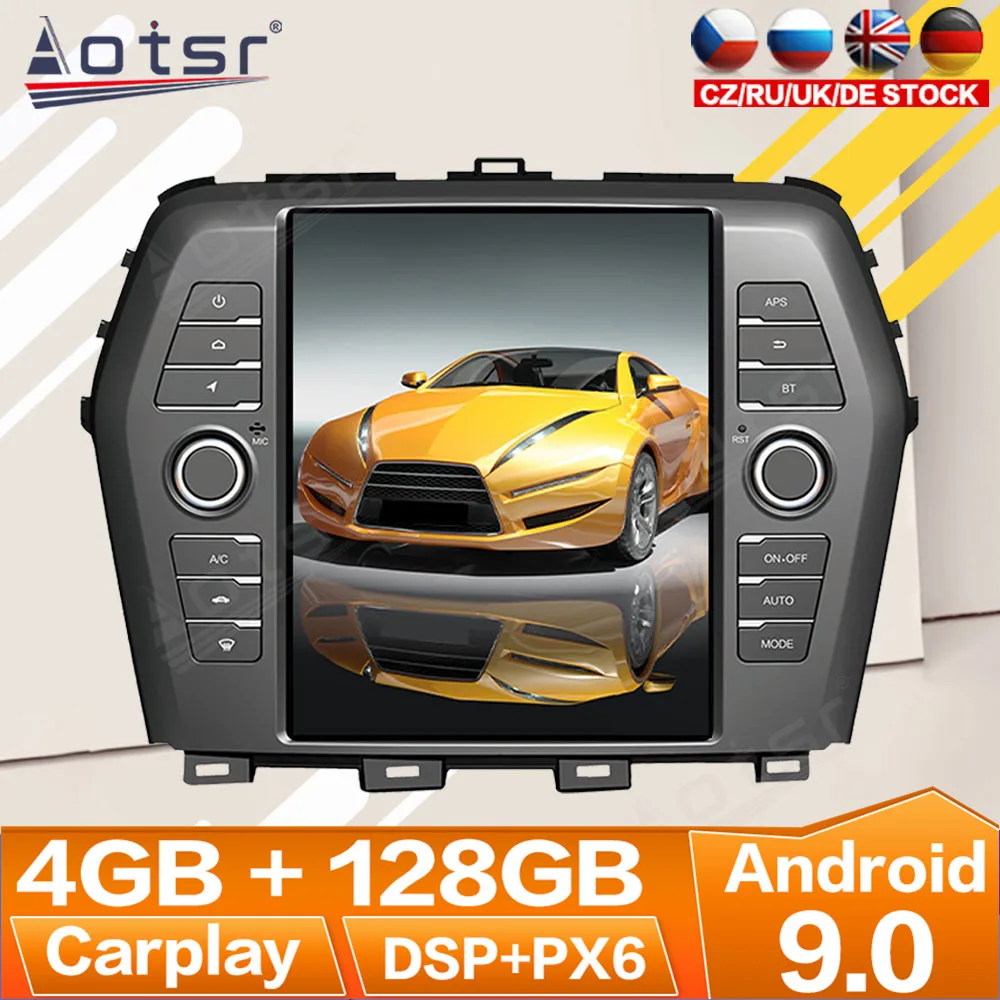 

4 + 128 ГБ Carplay для Nissan Maxima 2016 Android 9,0 Радио мультимедийный автомобильный магнитофон стереопроигрыватель Tesla GPS Navi головное устройство