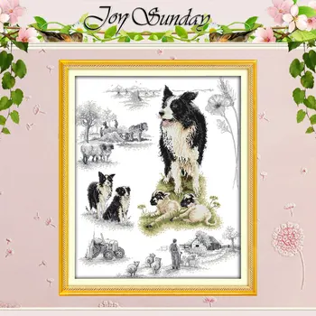 

Herding dog Patterns Counted Cross Stitch 11CT 14CT Cross Stitch Set Wholesale nimals Cross-stitch Kit Embroidery Needlework