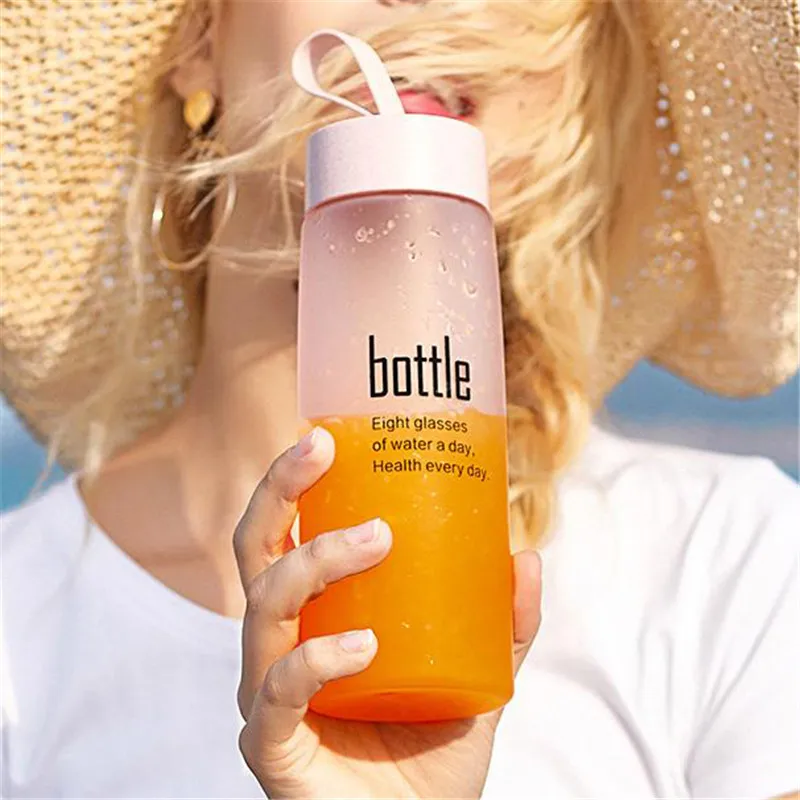 Plastic Water Bottle BPA Free Sport Scrub Drinking My Bottle Portable Drinkware Outdoor Tour Bottles for Lovers Kids 520ml