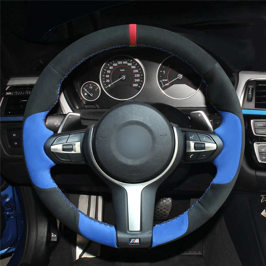 MEWANT черная замшевая накладка на руль для BMW M Sport F30 F31 F34 F10 F11 F07 X3 F25 F32 F33 F36 X1 F48 X2 F39 X4