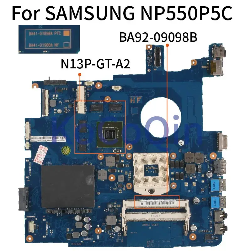 Материнская плата KoCoQin для ноутбука Samsung NP550P5C BA92 09098B 2 Гб HM76 I3 I5 I7 системная N13P GT A2