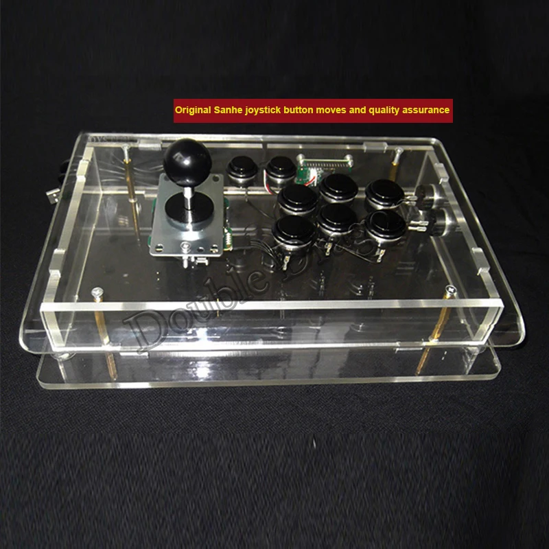 US $145.00 Arcade Transparent Console PC Computer Rocker Joystick Sanwa Original Push Button Zero Delay USB Drive Support KAWAKS simulator