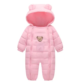

Baby Winter Clothes Cotton Thick Warm Baby jumpsuits Newborn Baby Boy Girl Hooded Romper Children Snows Clothes