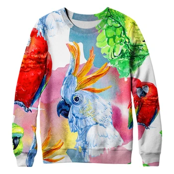 

3D print sweatshirt O-neck man Hoodies Bird flamingo Hot Sale Casual Loose Fit Hip Hop Fashoin Pullover