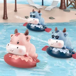 Jouet classique de Jet d'eau pour bébé, jouet de bain de plage pour enfants, dessin animé Animal mignon, horloge enroulée, cadeaux de salle de bain pour enfants 