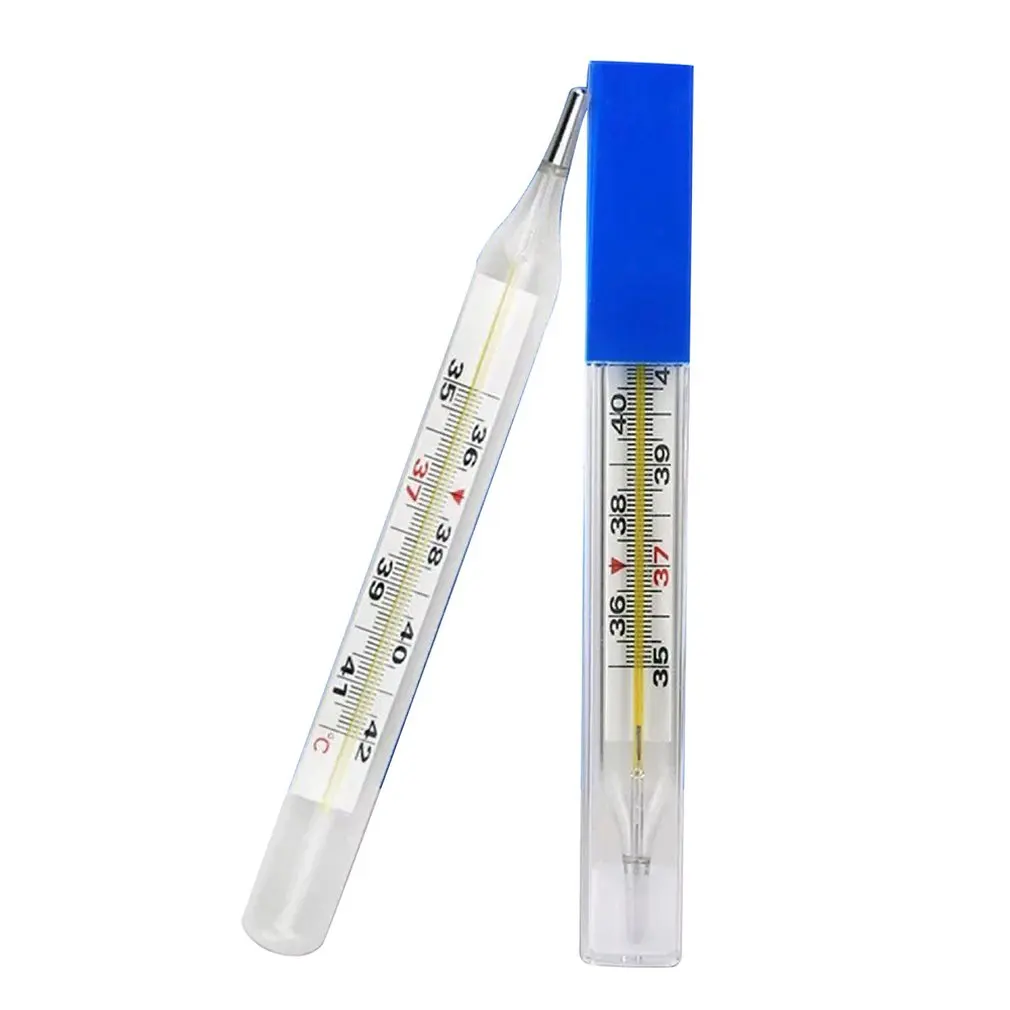

2pcs Medical Mercury Glass Thermometer Clinical Medical Temperature Household Health Monitors Health Care Thermometers