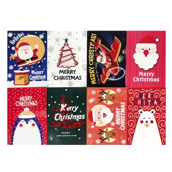 

Christmas Card Diamond Painting Round Shaped Diamond Diy Holiday Card 3d Three-dimensional Children Diamond Painting Gift