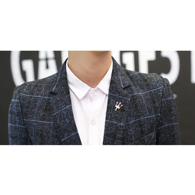Men Blazer 2019 New Arrival Spring And Autumn Male Leisure Suit Slim Plaid Outerwear Single Button Fashion Korean Style X02 Men Blazer 2019 New Arrival Spring And Autumn Male Leisure Suit Slim Plaid Outerwear Single Button Fashion Korean Style X02